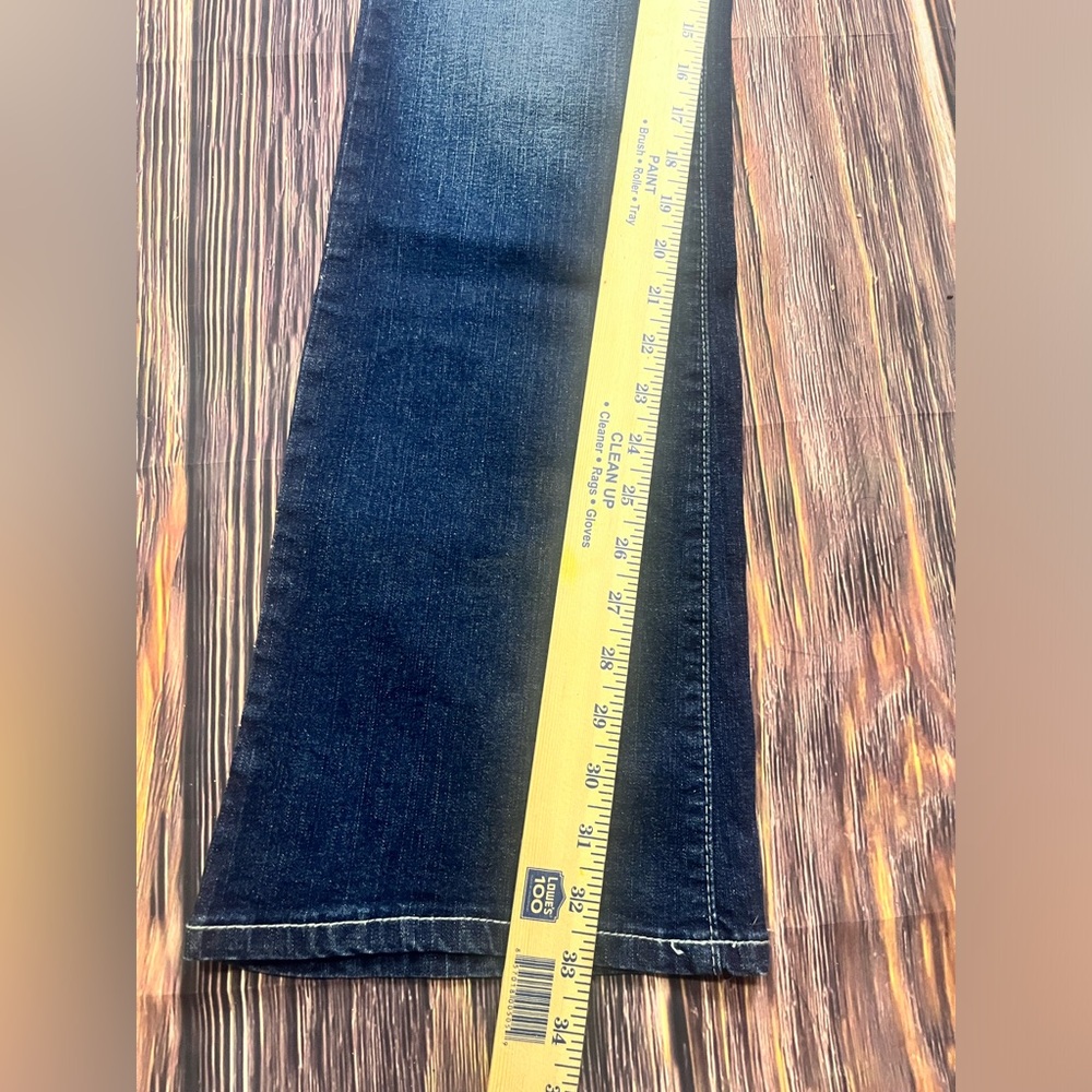 Tru‎ Luxe Womens Denim Jeans Size 6 Rhinestone Bling Flap Pockets Whisker Wash - Picture 6 of 6